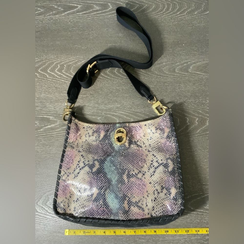 Aimee Kestenberg Multi Snakeskin Leather Crossbody Handbag. Size M - Picture 8 of 9